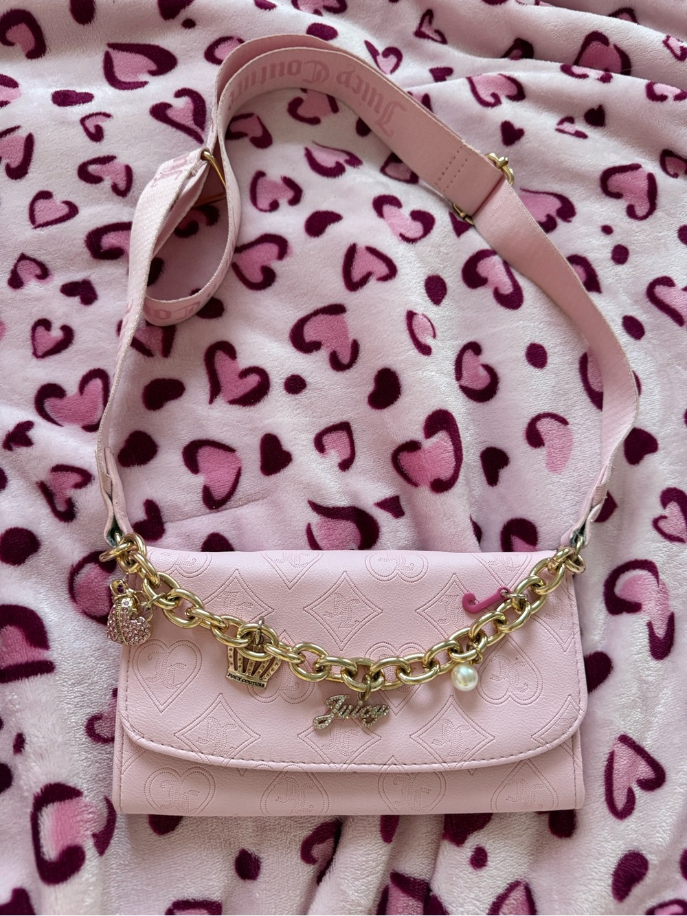 Juicy Couture Light Pink Embossed Purse